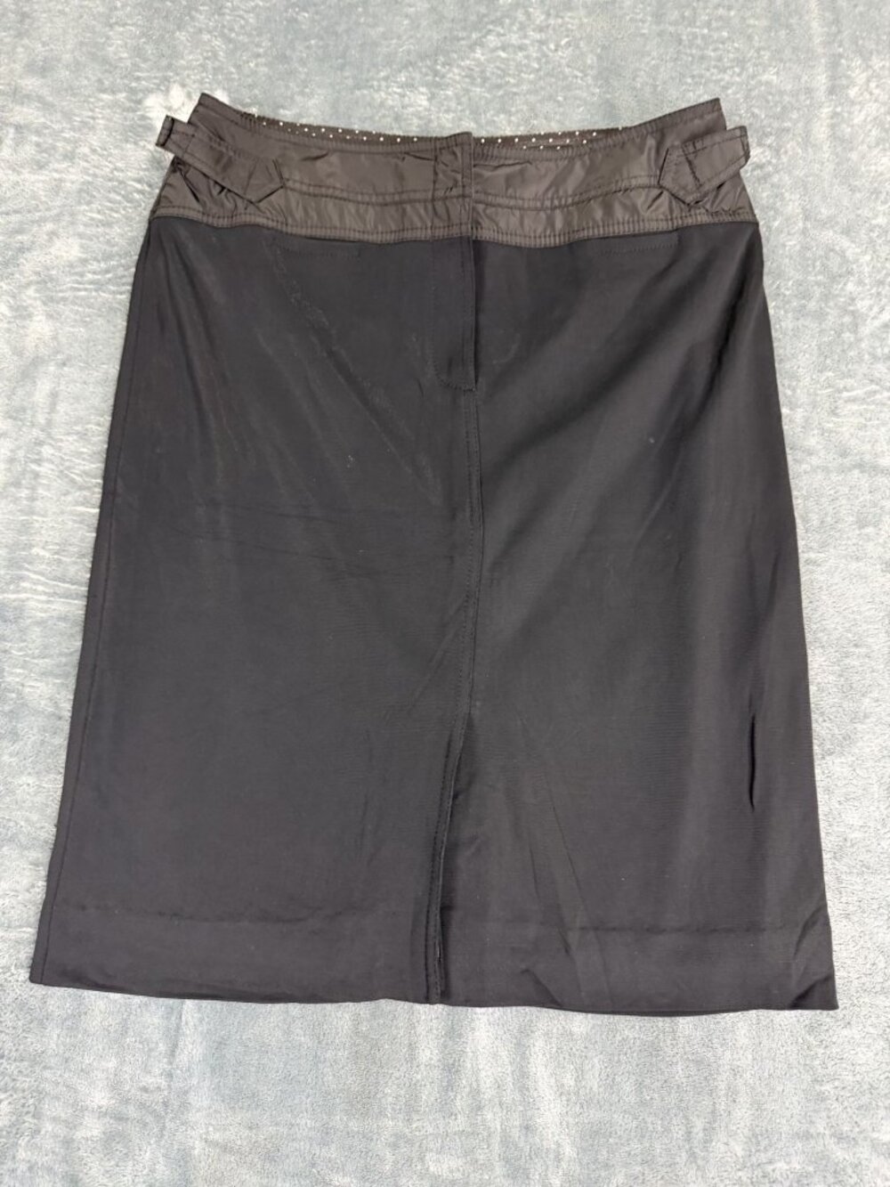Etcetera Womens Black Pencil Skirt Polka Dot Lining Adjustable Waist 6